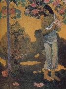 Woman holding flowers Paul Gauguin